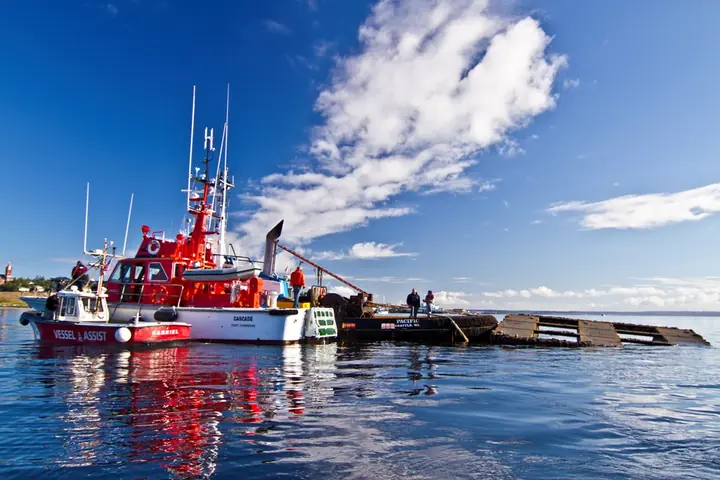 CASCADE alongside a work barge during a marine project